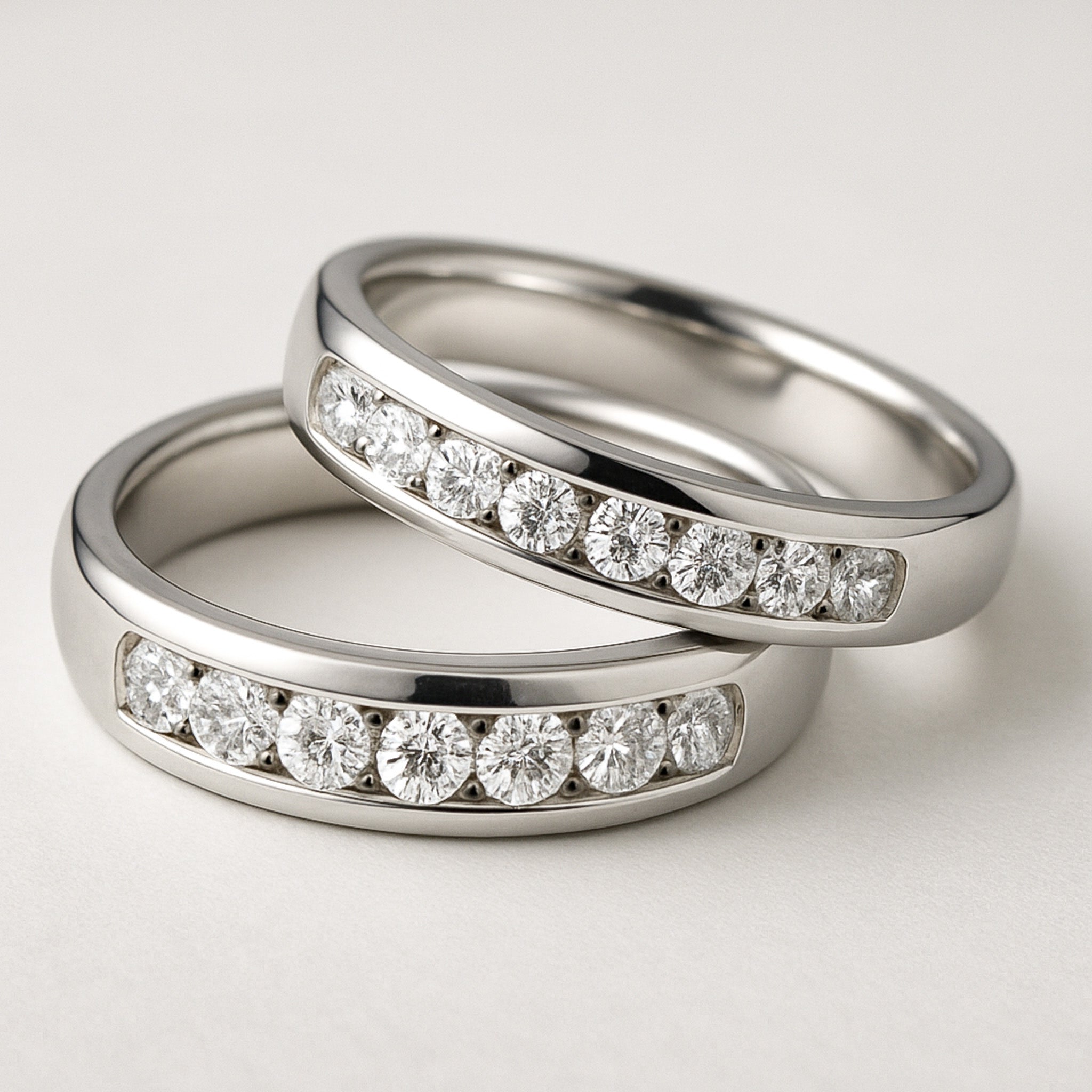 Channel Set Diamond Wedding Rings