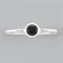 Silver Round Black Onyx Ring