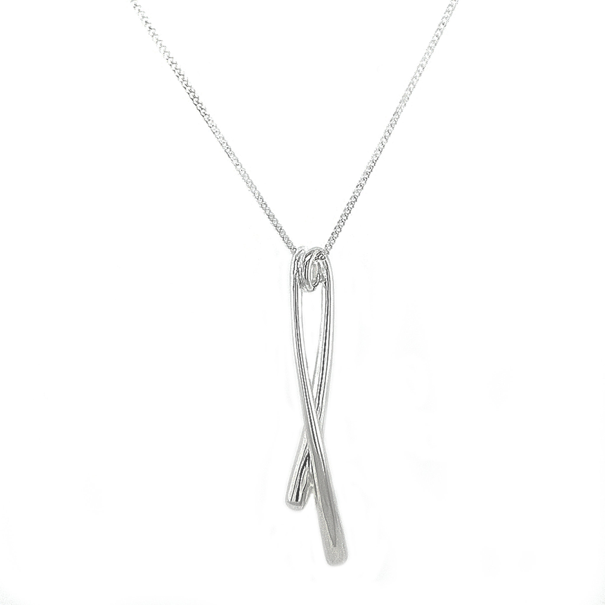Silver Polished Tapered Loop Pendant
