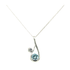 Silver, CZ and Blue Topaz Curl Pendant on Chain
