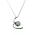 Silver Pear Shaped Blue Topaz Doodle Pendant on Chain