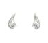 Silver Twist Loop CZ Stud Earrings