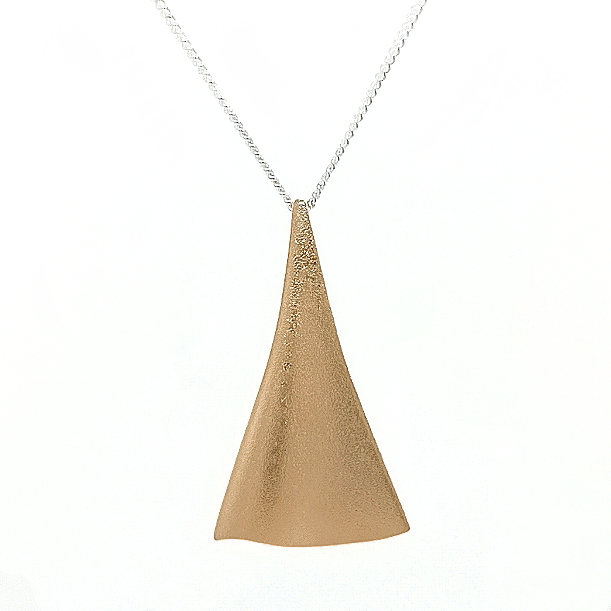 Silver Gold Plated Wave Triangle Pendant