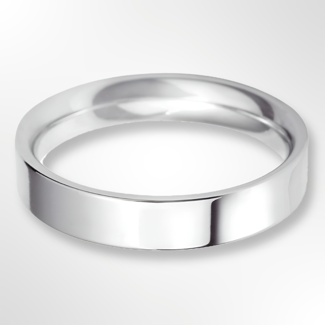 Classic Flat Court Wedding Ring Platinum 4.0mm