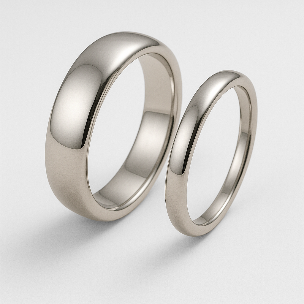 D Shape Men's and Ladies Wedding Rings