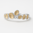 Silver and yellow gold plate ovals ring