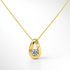Gold Plated Loop Pendant Set with a round cz stone on a white background