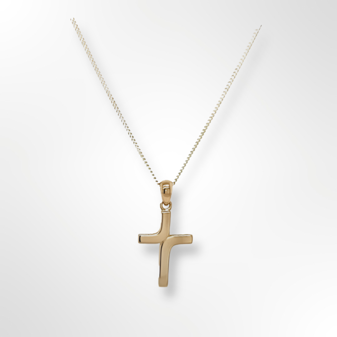 Silver Yellow Gold Plated Faith Pendant & Chain