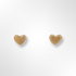Sterling Silver Yellow Gold Plated Polished Plain Heart Stud Earrings