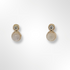 Silver Yellow Gold Plated Moonstone and CZ Stud Earrings