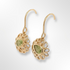 Silver Yellow Gold Plated with Pear Shape Peridot in Multi Pear Design Drop Earrings