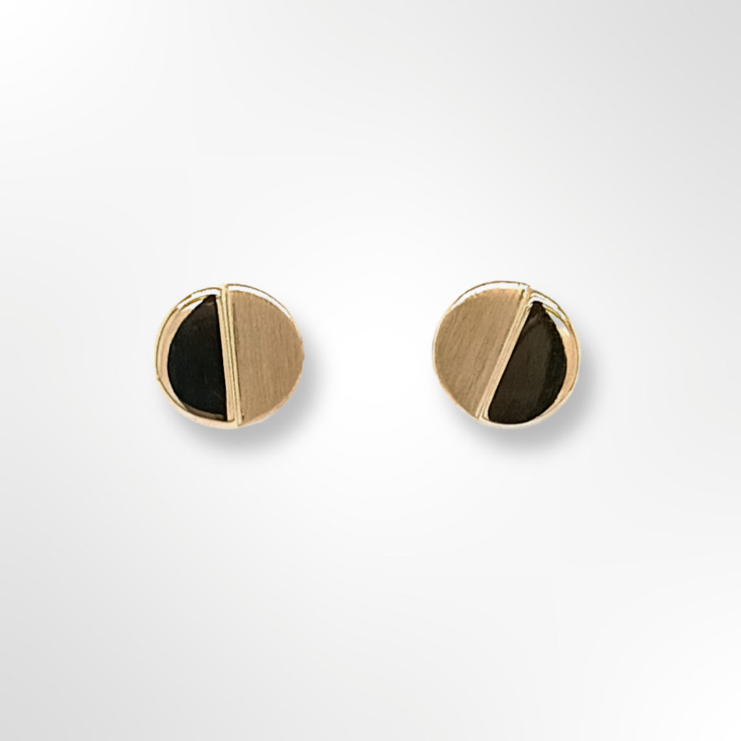 Silver Yellow Gold Plated Meridian Stud Earrings