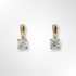 Silver Yellow Gold Plated CZ Stud Earrings