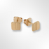 Silver Gold Plated Satin & Polish Square Stud Earrings