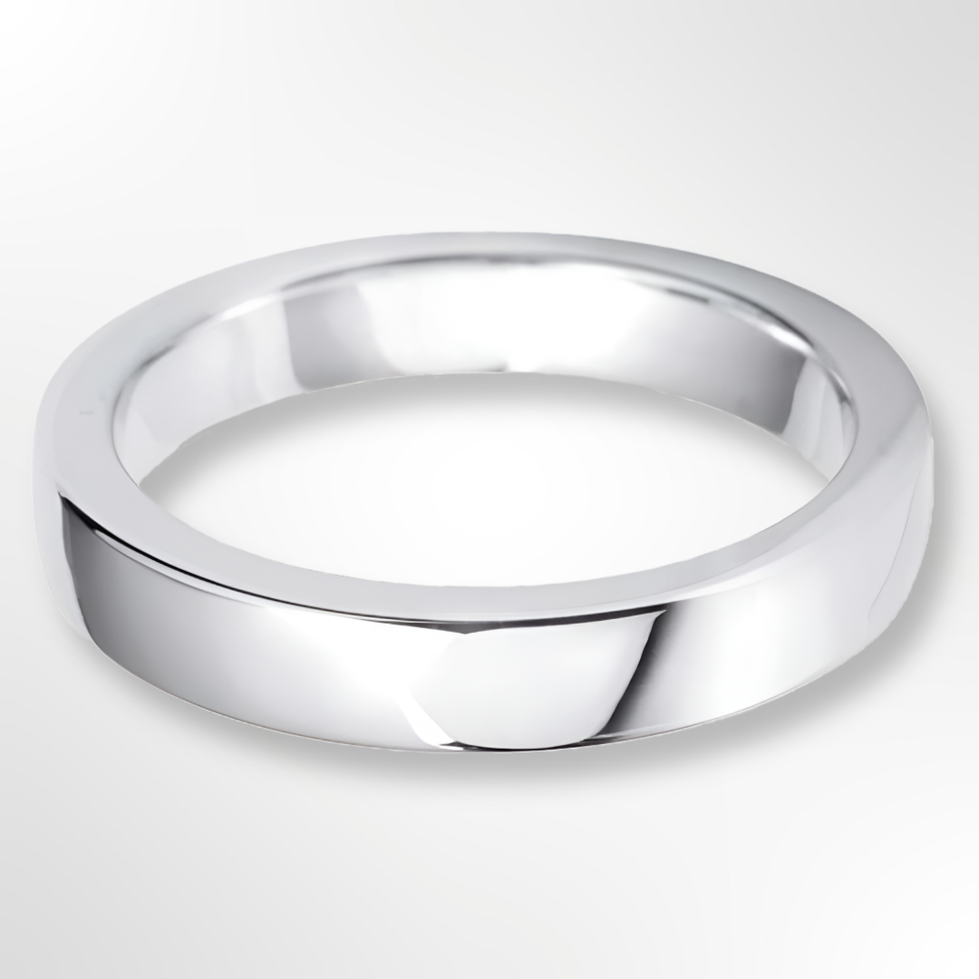 Heavy Cushion Profile Wedding Ring Platinum 4.0mm