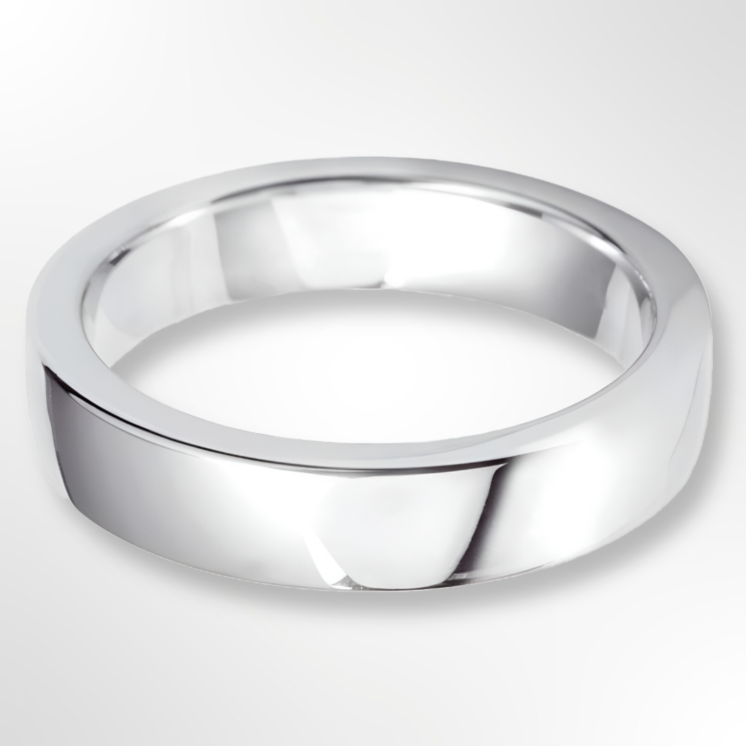 Heavy Cushion Profile Wedding Ring Platinum 5.0mm