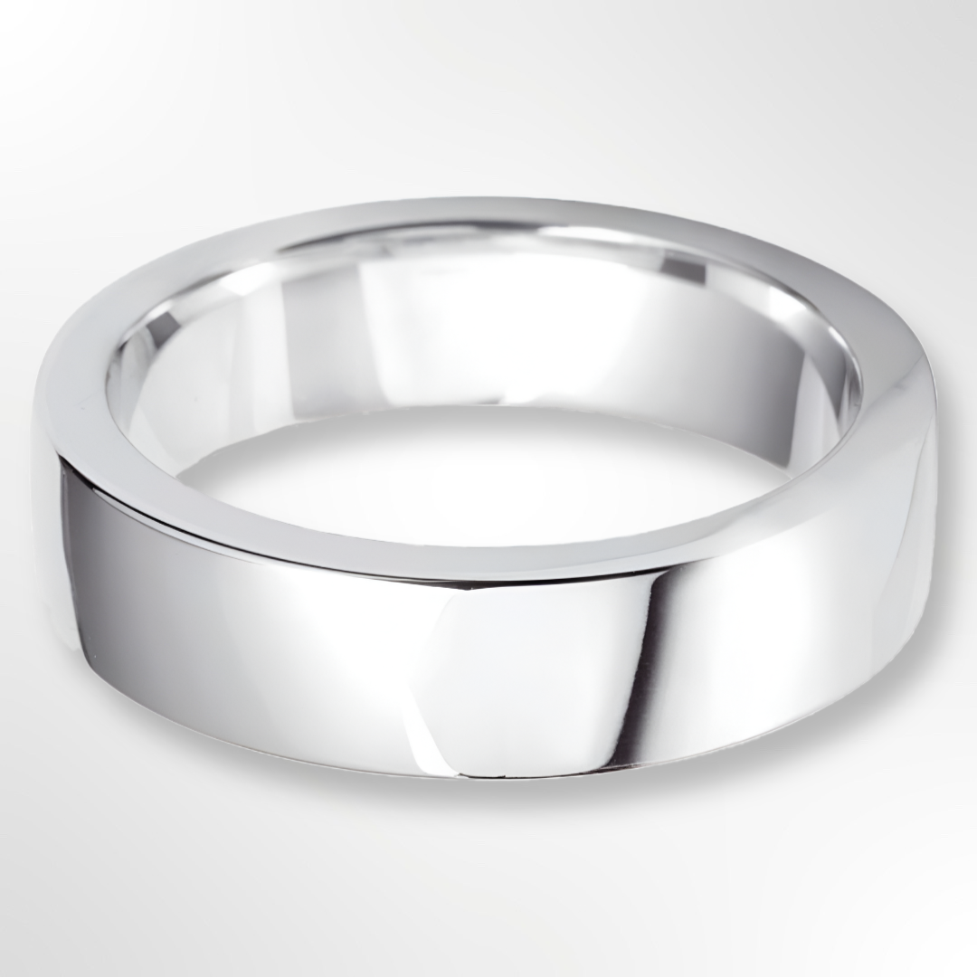Heavy Cushion Profile Wedding Ring Platinum 6.0mm