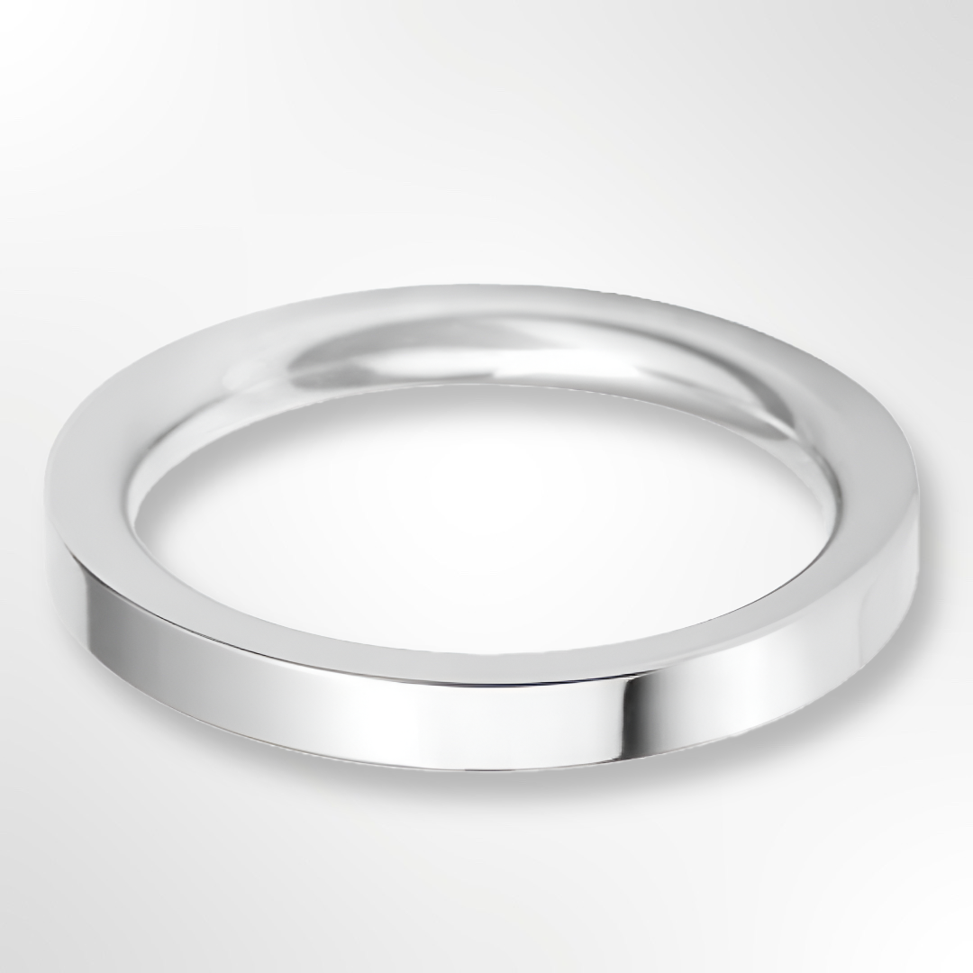 Heavy Flat Court Wedding Ring Platinum 2.5mm