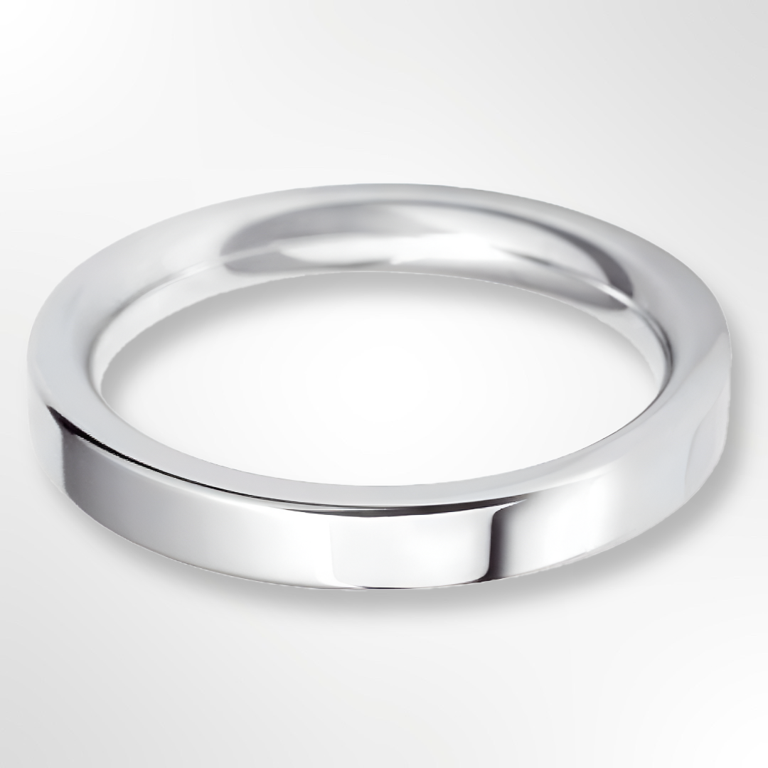 Heavy Flat Court Wedding Ring Platinum 3.0mm