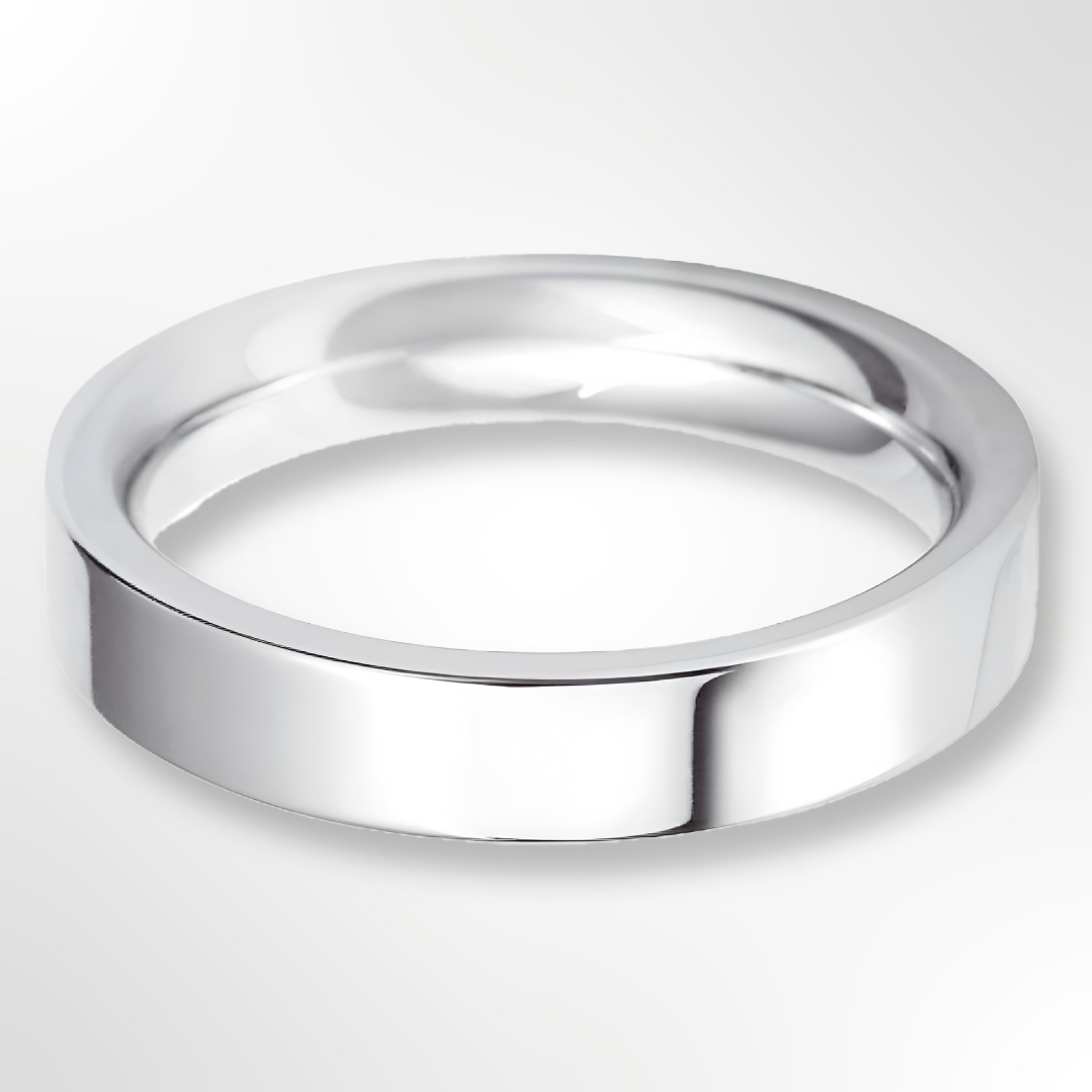 Heavy Flat Court Wedding Ring Platinum 4.0mm