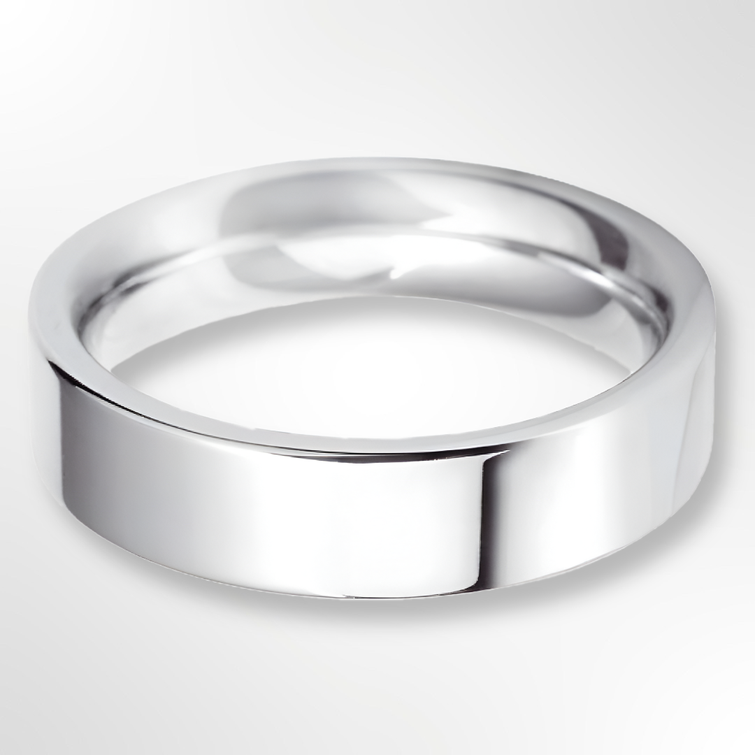 Heavy Flat Court Wedding Ring Platinum 5.0mm