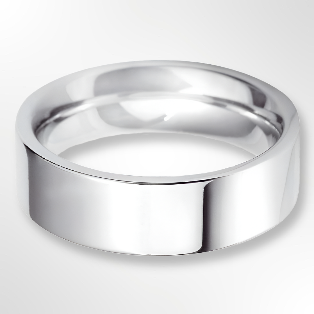 Heavy Flat Court Wedding Ring Platinum 6.0mm