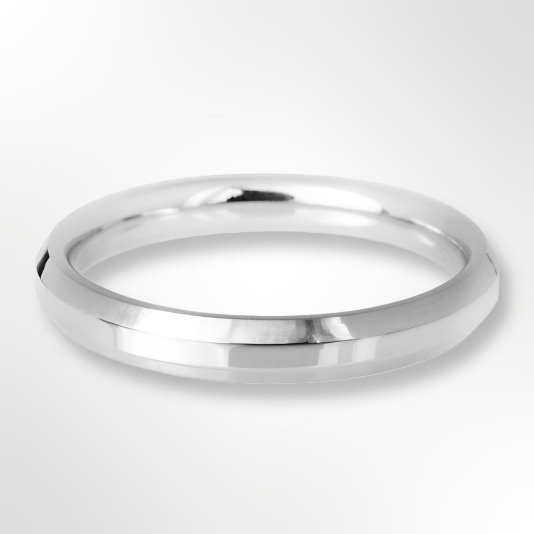 Light Bevelled Edge Profile Wedding Ring Platinum 3.0mm
