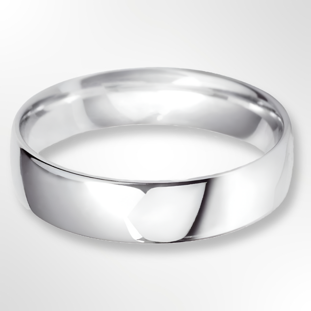 Light Court Wedding Ring White Gold 5.0mm