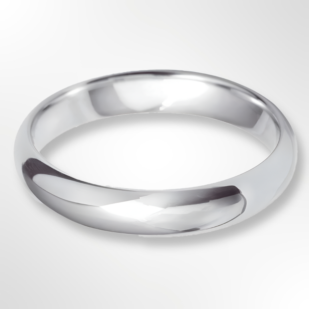 Classic Paris Profile Wedding Ring White Gold 4.0mm