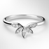 Platinum Shaped Diamond Wedding Ring on a Grey Background