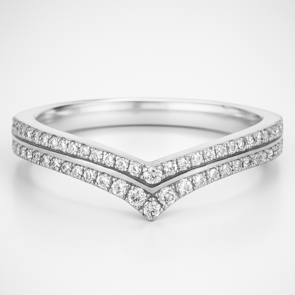 Platinum Diamond Wedding Ring on a white background