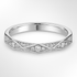 Platinum Geometric Pattern Diamond Wedding Ring on a White Background
