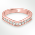 Rose Gold Curved Diamond Wedding Ring on a White Background