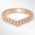 Rose Gold V Shaped Diamond Wedding Ring on a White Background