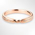 Rose Gold Diamond Wedding Ring with a Twist Knot on a White Background