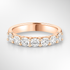 9ct Rose Gold Seven Stone Brilliant Cut Claw Set Wedding Ring (By Carat Weight)