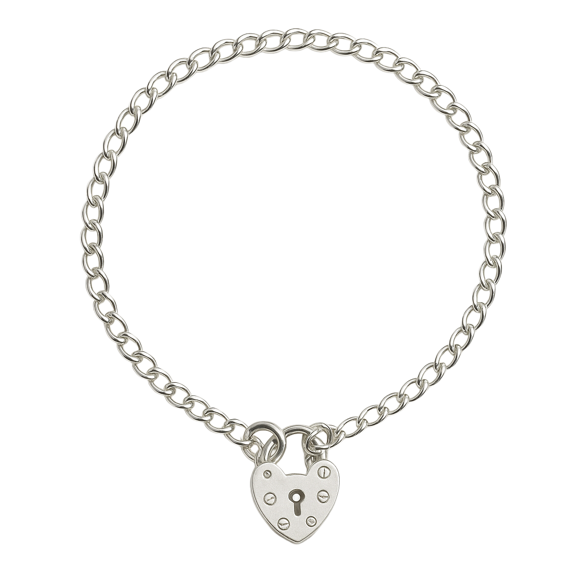Silver Padlock Charm Bracelet