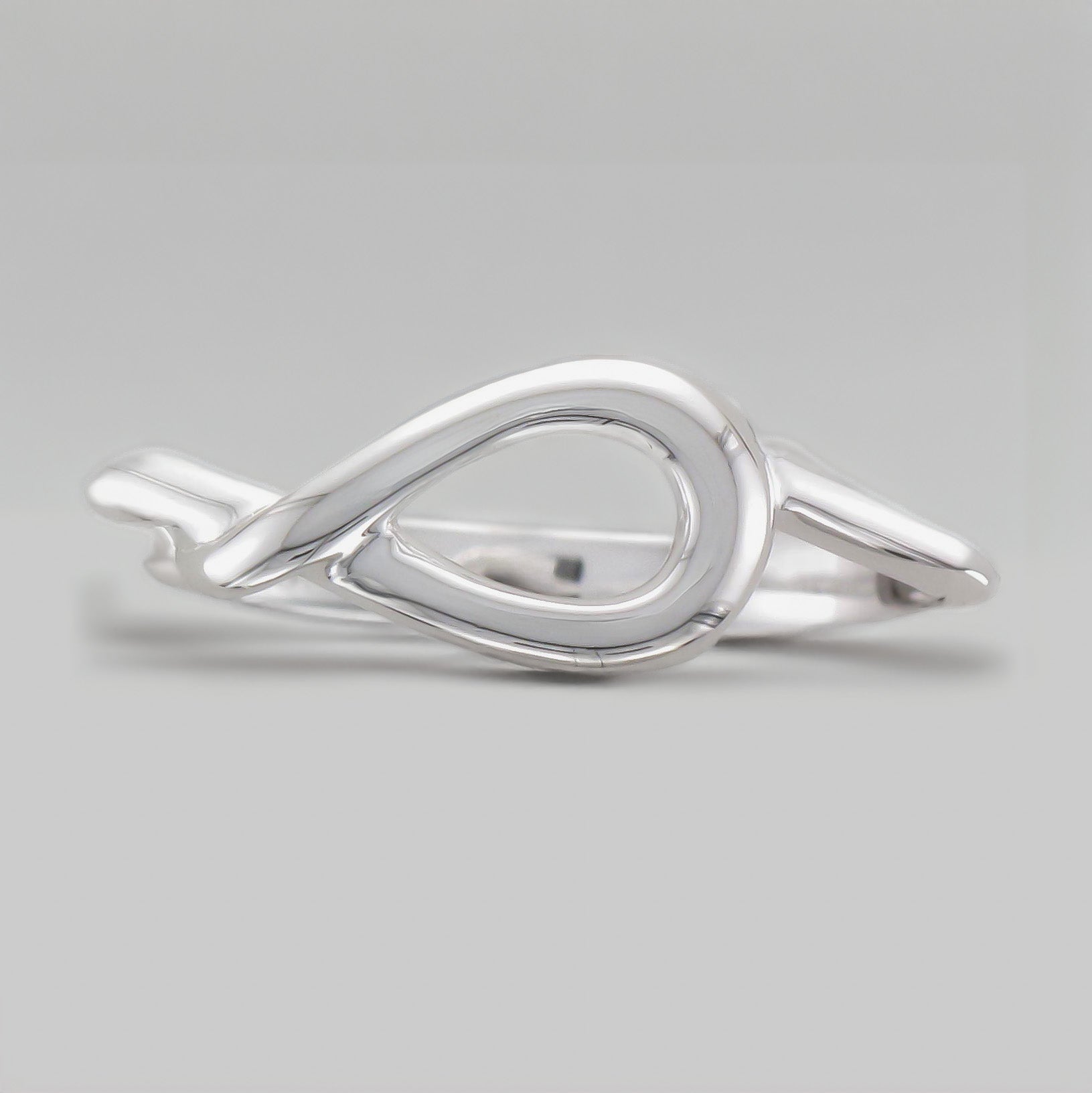 Silver Polished Twist Loop Ring