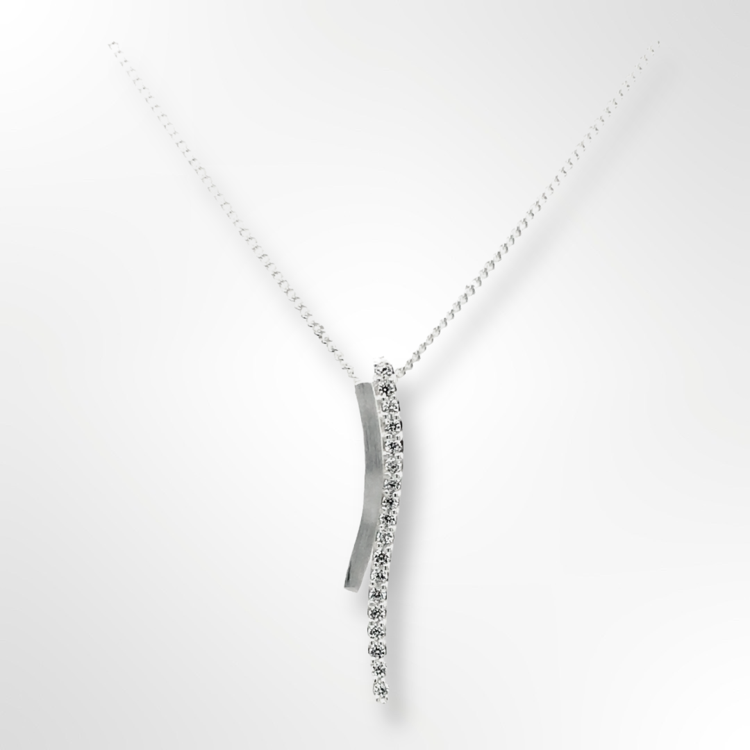 Silver Alula Zircon Pendant & Chain