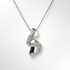 Silver Wave Pendant Necklace on a white background