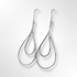 Silver Polished Wire Pear Shaped Dropped Earrings