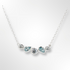 Silver Marina Blue Topaz & CZ Necklace