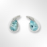 Silver Blue Topaz Comma Stud Earrings
