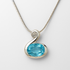 Silver Oceania Blue Topaz & CZ Pendant & Chain