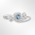 Silver, Blue Topaz and CZ Curly Ring