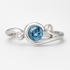 Silver Blue Topaz Curl Ring