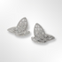 Silver and CZ Butterfly Stud Earrings