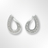 Silver Satin CZ Curl Stud Earrings