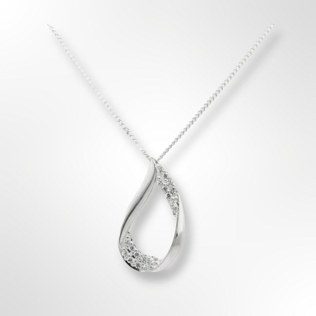 Silver Norma CZ Pendant & Chain