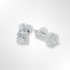 Silver Round Cubic Zirconia 4 Claws Set Stud Earrings